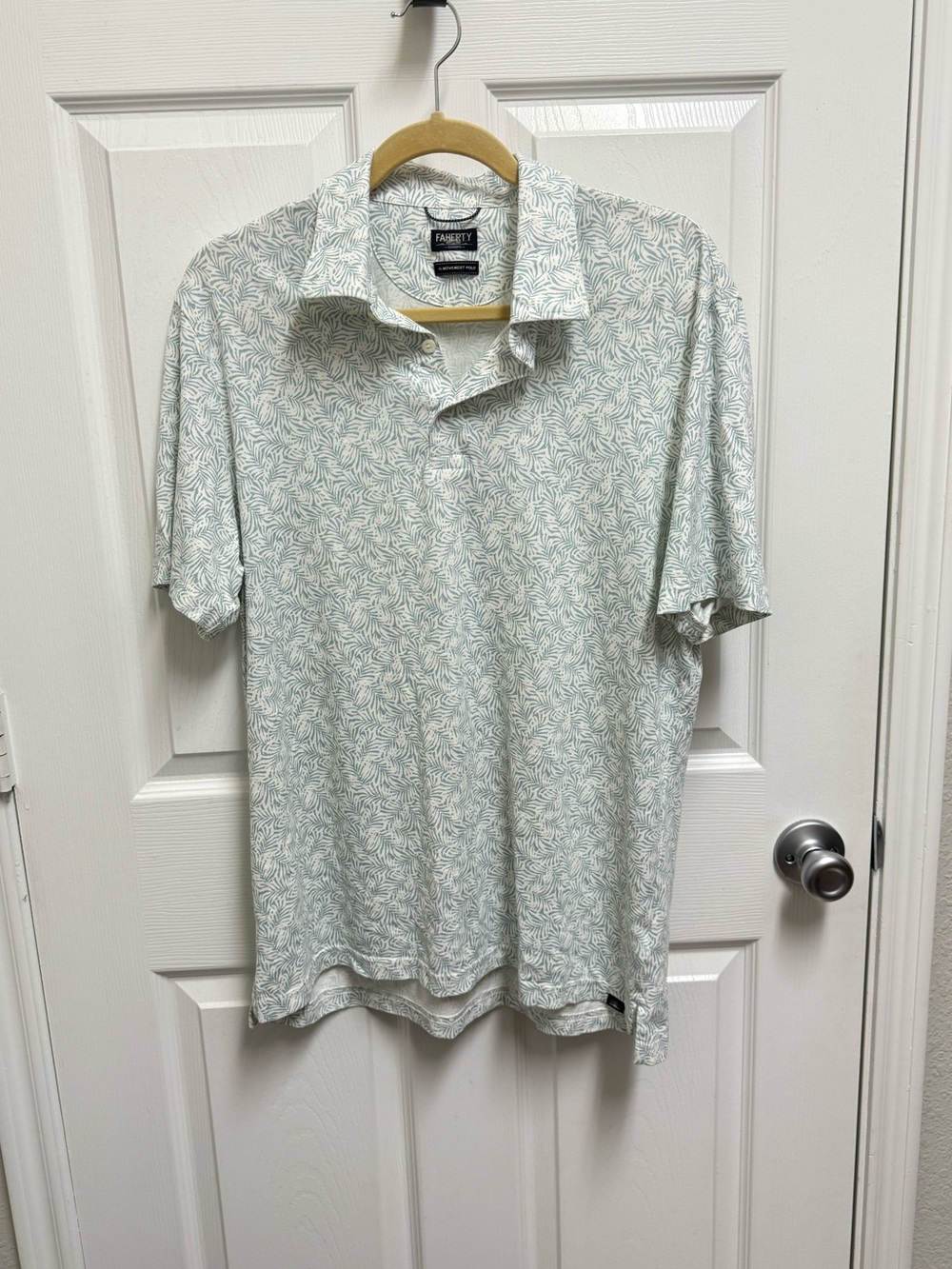 Faherty Leaf Pattern Movement Polo